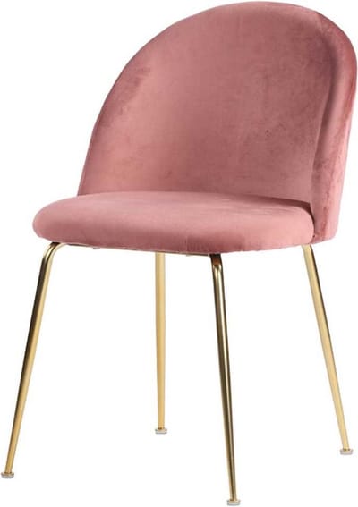 Artichok Aniek Eetkamerstoel Roze - Velvet - Fluweel - Gouden Poten - Moderne Stoel