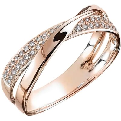 Bague Classique pour Femme Argent Sterling 925 Bicolore Forme X Anneaux Croisés Pour Femmes Zircon Éblouissant Infini Alliances Anillos 11 beige