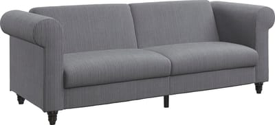 Felix II 3-Zits Slaapbank met Uitschuifbaar Bed - Antraciet Cord & Microvezel - 236 cm