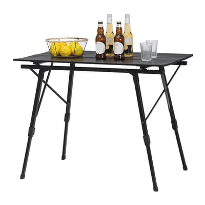 Campingtafel - Camping - Klaptafels - Tafel - Klaptafel - Inklapbare Tafel - Vouwtafel - Klaptafels - Bijzettafel - Bijzettafels - Bijzet Tafel - Zwart