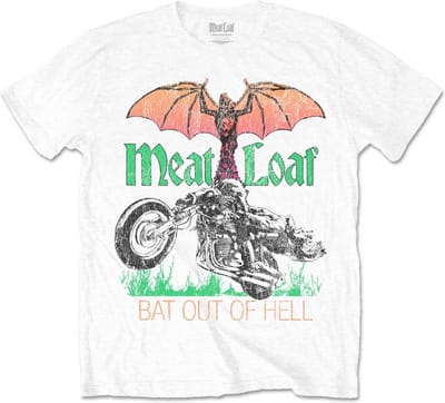 Meat Loaf - Bat Out Of Hell Heren T-shirt - S - Wit