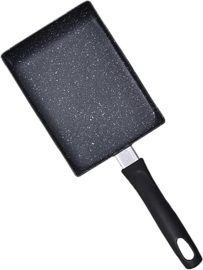 Tamagoyaki Koekenpan - Omeletpan Rechthoekig - Ontbijt Maken - Non-stick Coating - 15x18cm - Zwart