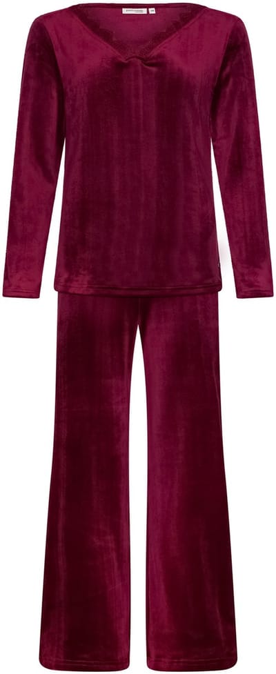 Pastunette Premium - Huispak/Pyjama - Burgundy Dream - Velours - Bordeaux - Maat 48