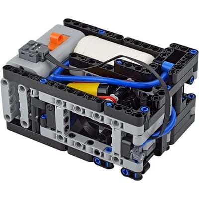 MOC Stenen Technische Onderdelen Pneumatische Pomp Klein (6L) V2 met Versterkte Cilinder 47225 19478 4697 Compatibel Met 8800 Blokken