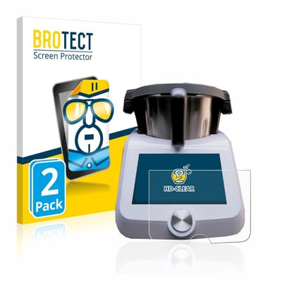 BROTECT - Screenprotector voor SilverCrest Monsieur Cuisine Smart - Folie Beschermfolie transparant 2 Stuks