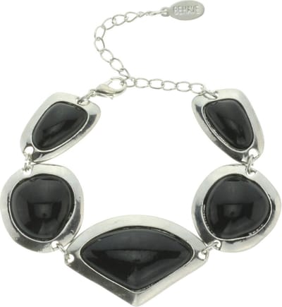 Behave - armband met zwarte acryl stenen - moderne avondstijl