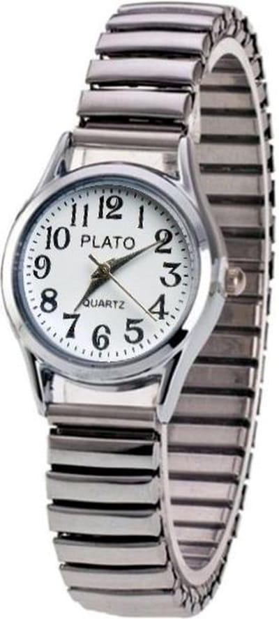 Fako® - Dameshorloge - Rekband - 26mm - Zilverkleurig - Wit