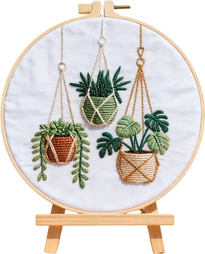 Untamed - PREMIUM Borduurpakket voor volwassenen – DIY decoratie – Creatieve borduurset – Borduren - Planten - Hanging Greens