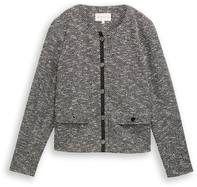 Tom Tailor - Regular fit bouclé jas - Maat XL - salt pepper boucle structure