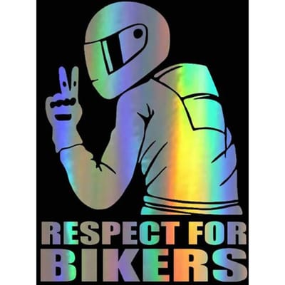 Respect pour les Motards Autocollant Moto Autocollant Créatif Laser pour Carrosserie Moto Autocollant Personnalisé Gravure Réfléchissante multicolore