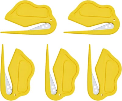 Draagbare Envelopopener - Papier Snijder - Snel Post Openen - Ergonomisch Ontwerp - 7.4 x 5 cm - Geel