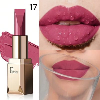 2 stuks luxe matte lippenstiftset, langdurige kleur, water- en zweetbestendig, veelzijdige semi-matte finish, perfect cadeau voor vrouwen, inclusief 2 hydraterende lippenstiften, elegante gouden verpakking, essentieel voor vakantiemake-up