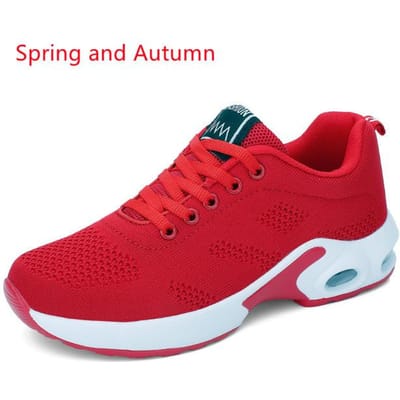 Lage Dames Hardloopsneakers Fitness Schoenen Ademend Casual Outdoor Lichtgewicht Sportschoenen Casual Wandelen Tenis Feminino Schoenen 41 red