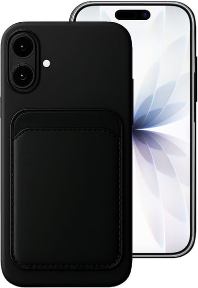 Hoesje geschikt voor iPhone 17 Pasjes houder Hoesje - Portemonnee - Kaart houder - Zwart