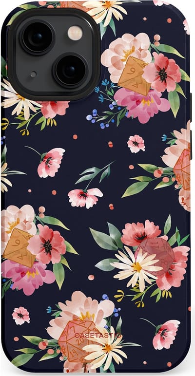 Casetastic Hoesje Geschikt voor Apple iPhone 13 Mini Magsafe - Stijlvolle Beschermende Duo-layer Case - Bloemenkracht met D20