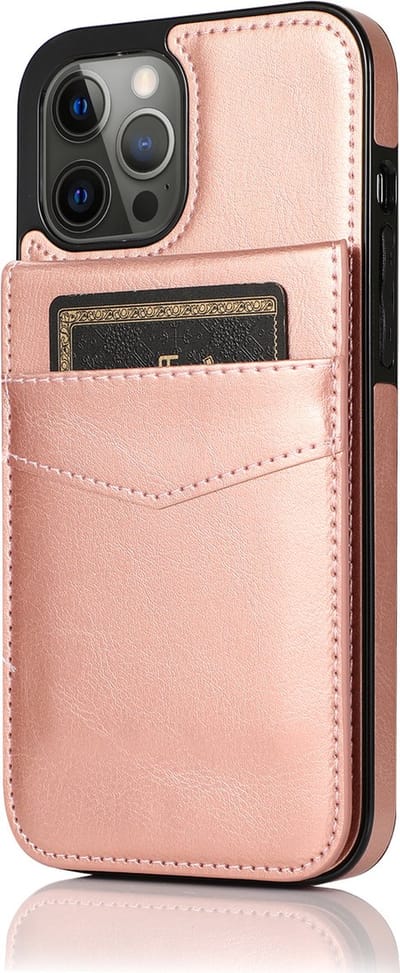 Hoesje geschikt voor iPhone 8 - Backcover - Pasjeshouder - Portemonnee - Kunstleer - Rose Goud