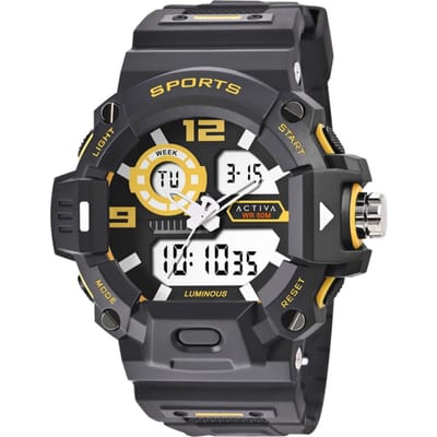 Activa X Invicta Digital ACW495-004 Heren Horloge - Quartz Uurwerk - Plastic met zwarte Wijzerplaat - 55mm