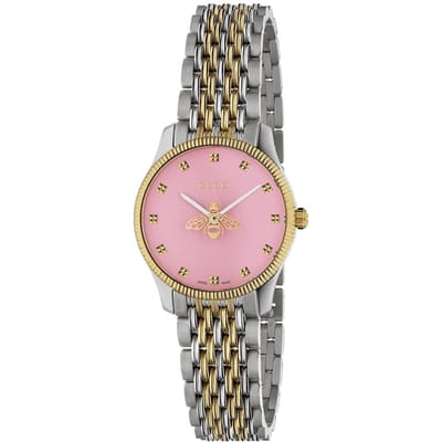 Gucci G-Timeless 29mm Dames Horloge met Bijenmotief en Roze Wijzerplaat