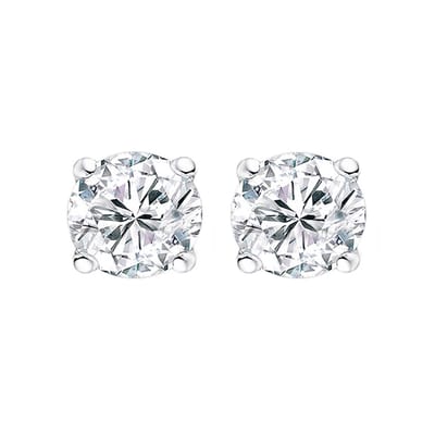 New Bling 9NB-1325 Zilveren Oorbellen met Zirkonia - Oorknopjes - Zirkonia - 9mm - Rhodium - Zilver