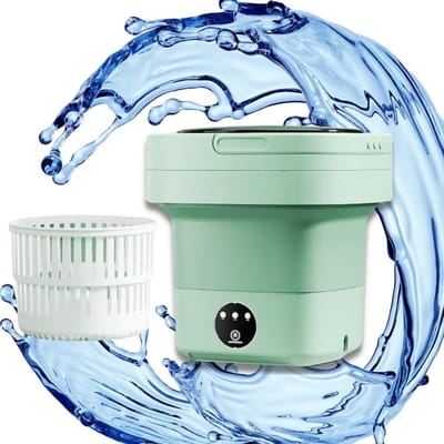 Mini Wasmachine Opvouwbaar - Draagbare Wasmachine Klein - Ondergoed Wassen - 8L Grote Capaciteit - Opvouwbaar Lichtgewicht - Mintgroen