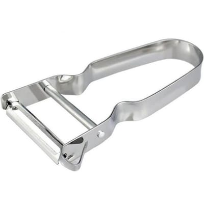 Éplucheur en Acier Inoxydable Forme U Manche Ergonomique Éplucheur à Fruits Éplucheur à Légumes pour Cuisine Argent white