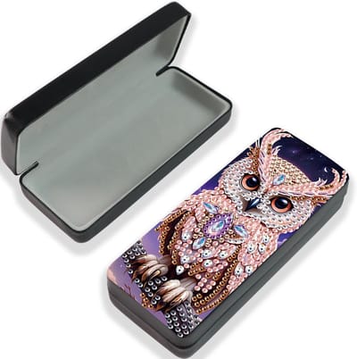 Hoogwaardige Brillenkoker met Diamant Mozaïek Patroon Kristal