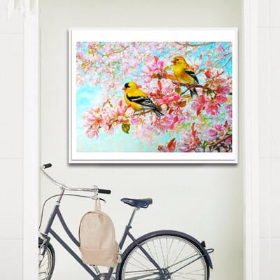 Diamant borduurwerk bloem vogels handwerk diamant mozaïek borduurpakketten voor borduurwerk 20X30CM gray