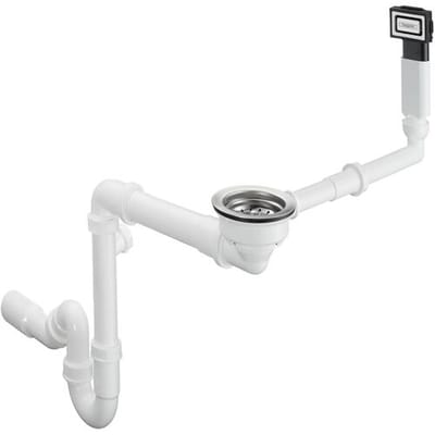 Hansgrohe Afvoergarnituren - Afvoer- en overloopgarnituur voor enkele spoelbak graniet, chroom 43927000