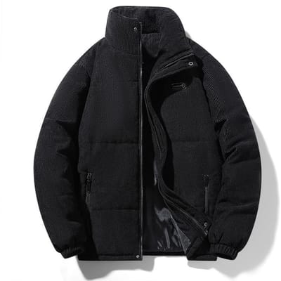 Automne et Hiver Veste d'Extérieur Décontractée de Marque Tendance pour Homme en Velours Épaissi Chaud Respirant Ample Vêtements de Pain 5XL black
