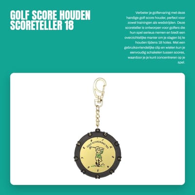 Dailygoods- Golf Scorehouder 18 Holes - Golf Slagenteller - Draagbare Clip - Handige Wielen - Praktisch Gereedschap - Kunststof/Legering - Golf Teller