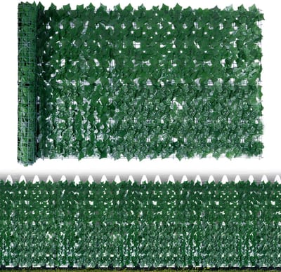 Lemlit Kunsthaag Klimop 1 x 6 m - Kunstklimop Privacy Scherm UV Bestendig - Balkonscherm voor Tuin Balkon Schutting en Terras - Groen