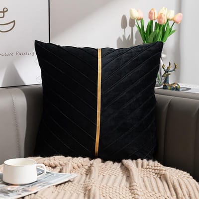 Nordische Stijl Kwaliteit Fluweel Sierkussenhoezen 45X45CM met Gouden Leer Decoratieve Bank Kussensloop Luxe Moderne Kussensloop 45x45cm