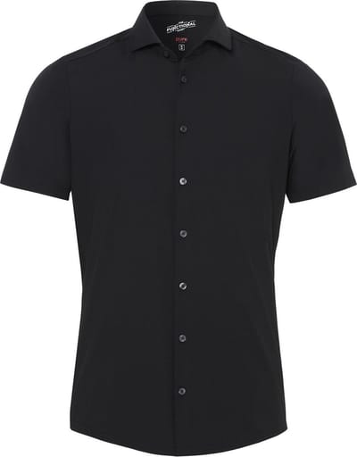 Pure Short Sleeve The Functional Shirt Blauw-Zwart - Maat 39 - Heren - Overhemden Casual