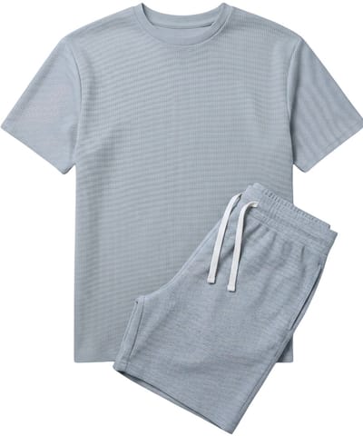 Zomerset Heren - Oversized T shirt en Shorts Heren - Twinset - GB-918 - Grijs - Maat XXL