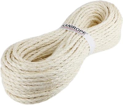 Natuurlijk Sisal Touw 6mm 20m 3-Spits Gedraaid voor Diverse Toepassingen