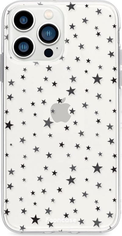 Fooncase Hoesje Geschikt voor iPhone 14 Pro Max - Shockproof Case - Back Cover / Soft Case - Stars / Sterretjes