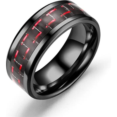 Mode 8mm Zwart Roestvrij Staal Draak Ringen Voor Mannen Vrouwen Ingelegd Blauwe Koolstofvezel Mannen Ringen Punk Trouwring Sieraden Cadeaus 8 gray