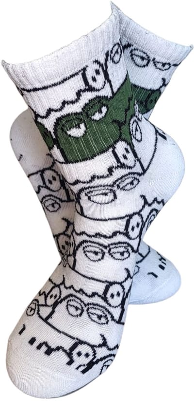 Krokodil sokken - Opkikkertje - Verjaardag cadeau - Vrolijke sokken - Witte sokken - Tennis sokken - Sport sokken - Alligator - Valentijns cadeau - Sokken met tekst - Aparte sokken - Grappige sokken - Sokken maken Happy - Maat 37-44