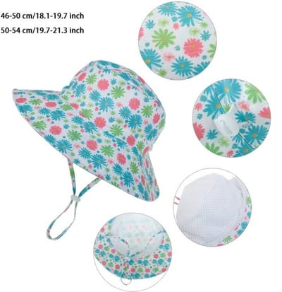 Bovista Zonnehoed - Reishoed - UV Beschermende Hoed - Bucket Hat - Festival - Pet - Hoedje Voor Kinderen - Hoofdbescherming - Roze Bloem - 3-8 Jaar