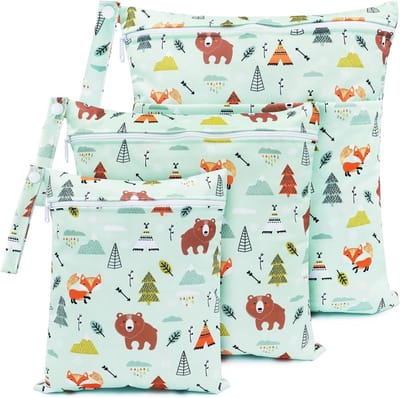 Ruime luiertas met 3-delige set van waterdichte zakken, herbruikbare luiers en organizer voor baby's en peuters