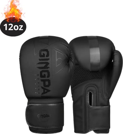 Nivard Bokshandschoenen - Kickboks Handschoenen - Boxing Gloves Set - Vecht Handschoenen - Heren - Dames - Zwart - 12 oz
