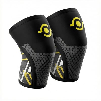 Kniebeschermers Set - Compressie Steunen - Kracht Training - 7mm Neopreen - Set van 2 - Zwart