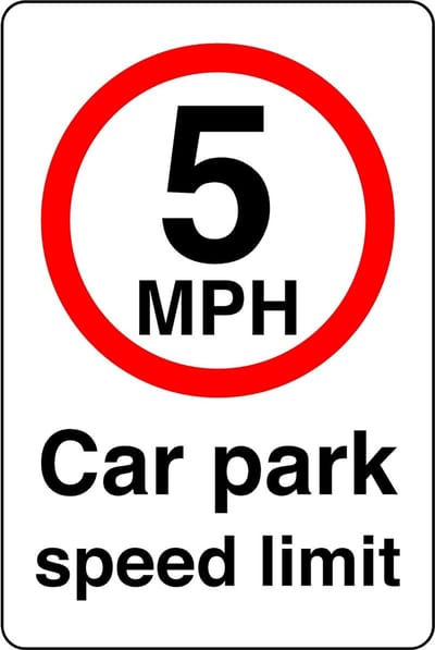 Veiligheidsbord Snelheidslimiet 5 MPH - Duurzaam Aluminium Dibond 30x20 cm
