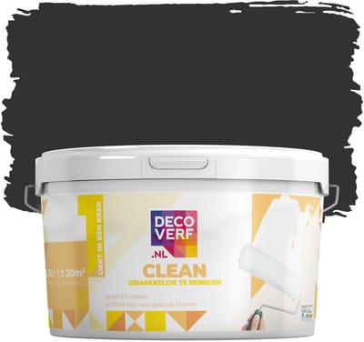 Decoverf clean muurverf nachtzwart, 2.5L
