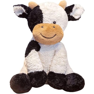 Leuk 25cm-70cm Knuffelbaar Pluche Koe Speelgoed Lieve Koe Pluche Knuffeldieren Koe Zachte Pop Kinderspeelgoed Verjaardagscadeau Voor Kinderen 25cm zwart