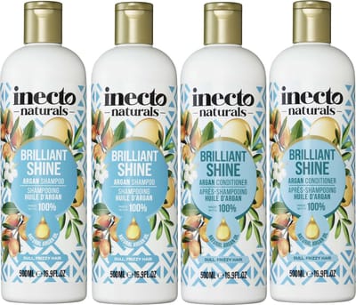Inecto Naturals - 2 x Argan Shampoo + 2 x Argan Conditioner - 4 x 500 ml - 4 Pak
