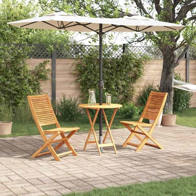 vidaXL - Opvouwbare - Bistroset - 3 - st - Bruin - Massief - Acacia - Hout