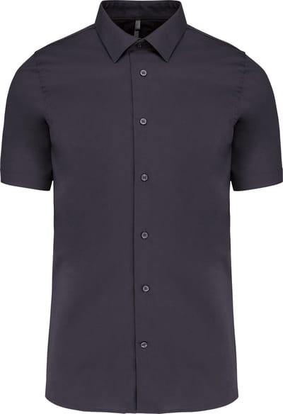 Heren stretch overhemd korte mouwen merk Kariban maat 3XL Zinc