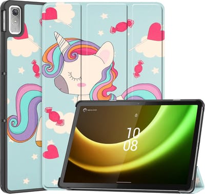 Hoesje Geschikt voor Lenovo Tab P11 (2e / 2nd Generatie) - Dun & Stevig - Trifold Bookcase - Hard Cover - Hardcover Book Case - Tablet Hoes - Eenhoorn