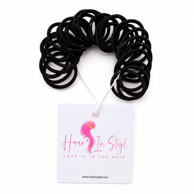 Haar in Stijl® Masia 100 Mini Haarelastiekjes Zwart - 2 cm Babyhaar